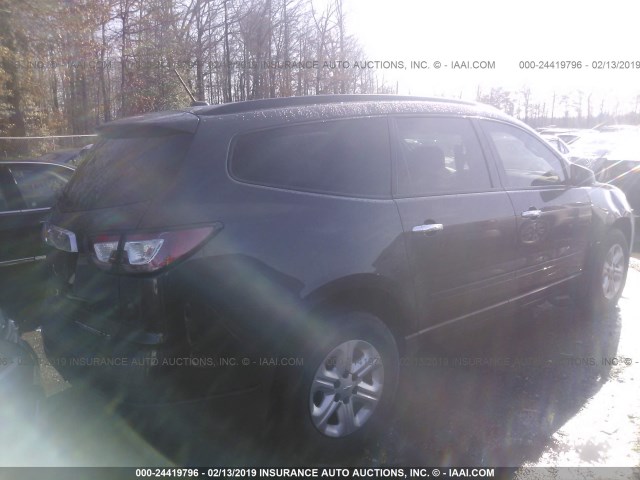 1GNKRFED0FJ143117 - 2015 CHEVROLET TRAVERSE LS BLACK photo 4