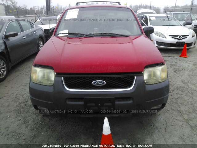 1FMYU04182KB02241 - 2002 FORD ESCAPE XLT RED photo 6