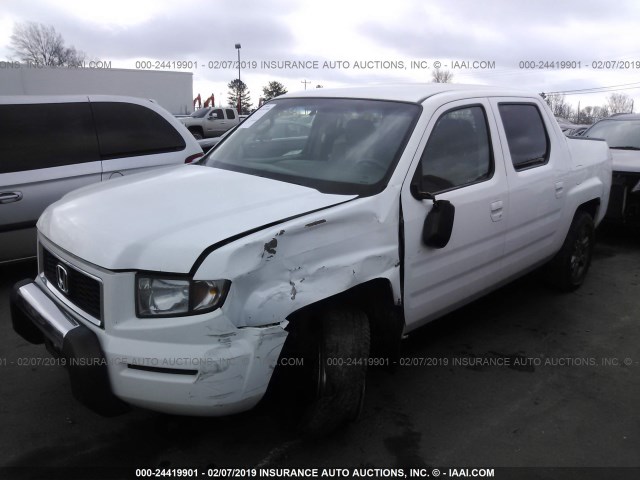 2HJYK16358H501733 - 2008 HONDA RIDGELINE RTX WHITE photo 2