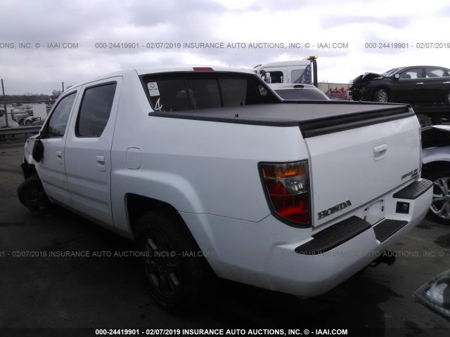 2HJYK16358H501733 - 2008 HONDA RIDGELINE RTX WHITE photo 3