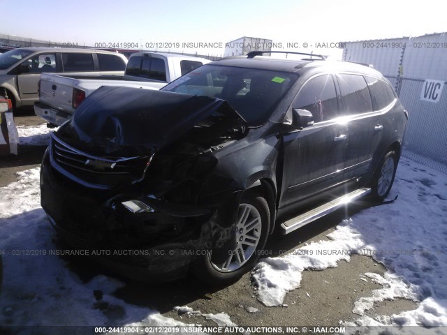 1GNKRGKD0FJ113738 - 2015 CHEVROLET TRAVERSE LT BLACK photo 2