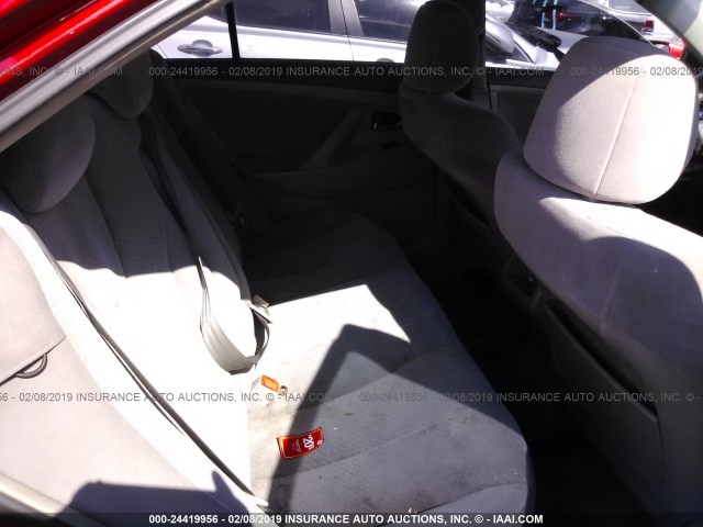 4T1BE46K48U242171 - 2008 TOYOTA CAMRY CE/LE/XLE/SE RED photo 8