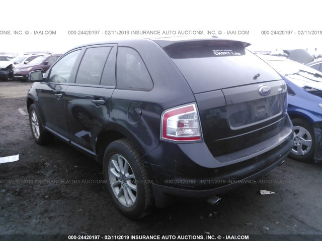 2FMDK49C17BA58719 - 2007 FORD EDGE SEL PLUS BLACK photo 3