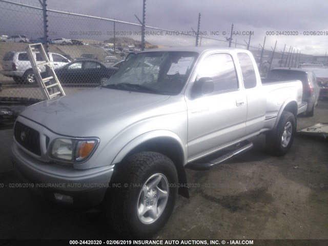 5TESN92N62Z065431 - 2002 TOYOTA TACOMA XTRACAB PRERUNNER SILVER photo 2