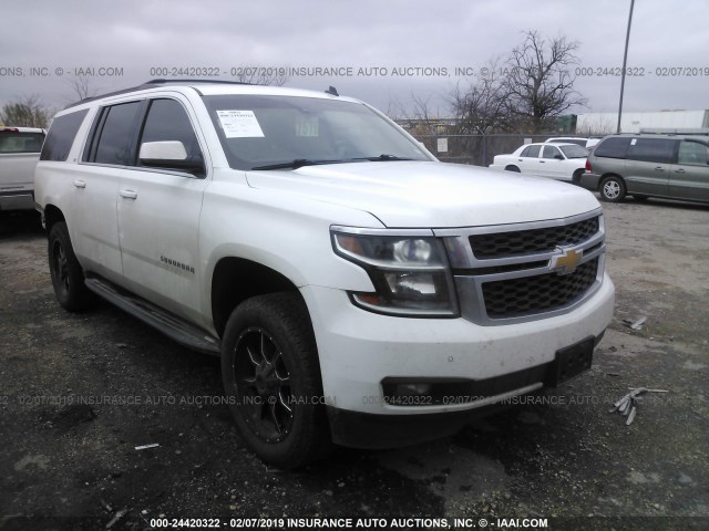 1GNSKJKC2FR127666 - 2015 CHEVROLET SUBURBAN K1500 LT WHITE photo 1