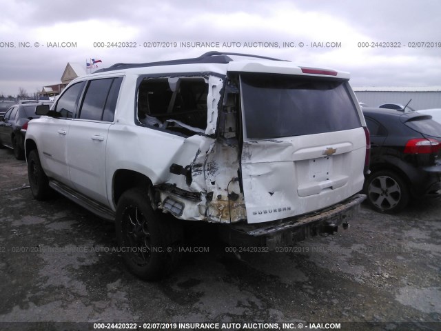 1GNSKJKC2FR127666 - 2015 CHEVROLET SUBURBAN K1500 LT WHITE photo 3