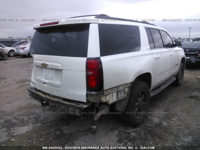 1GNSKJKC2FR127666 - 2015 CHEVROLET SUBURBAN K1500 LT WHITE photo 4