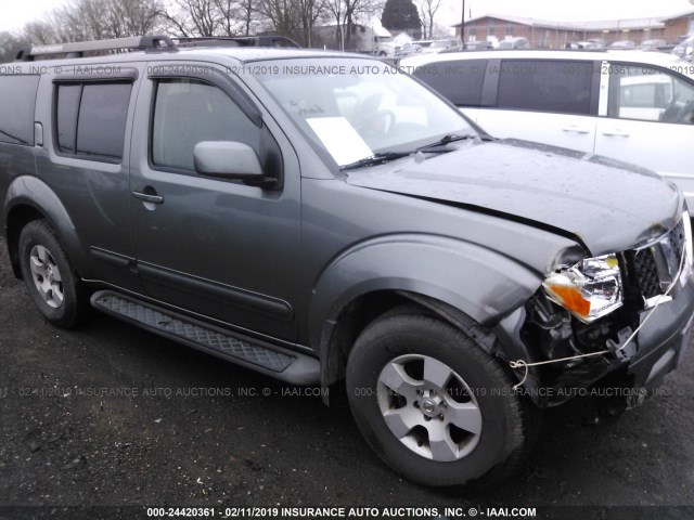 5N1AR18U87C633616 - 2007 NISSAN PATHFINDER LE/SE/XE GRAY photo 1