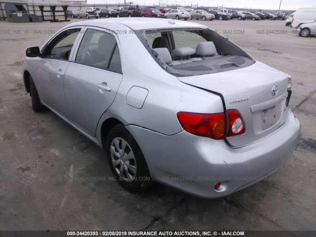 JTDBL40E99J011072 - 2009 TOYOTA COROLLA LE/XLE SILVER photo 3