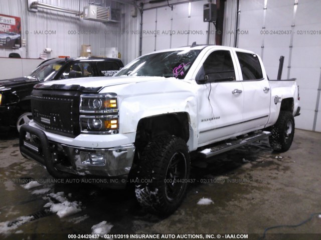 3GCUKSEJ9FG216703 - 2015 CHEVROLET SILVERADO K1500 LTZ WHITE photo 2