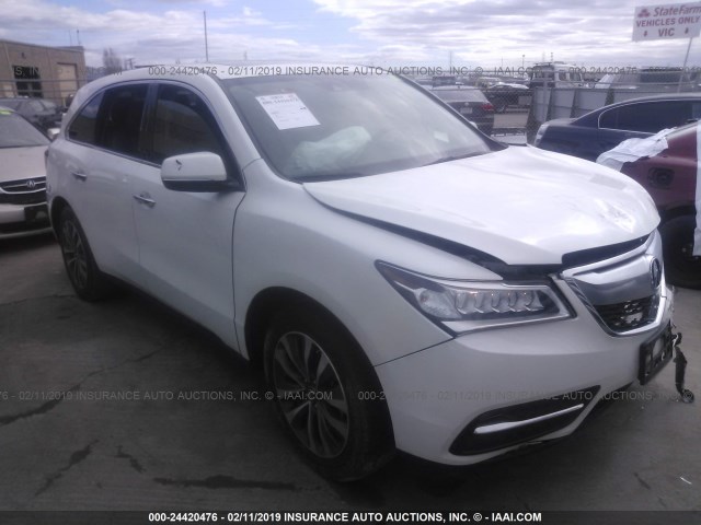 5FRYD3H4XFB008504 - 2015 ACURA MDX TECHNOLOGY WHITE photo 1