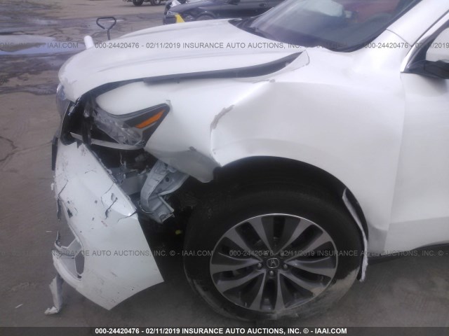 5FRYD3H4XFB008504 - 2015 ACURA MDX TECHNOLOGY WHITE photo 6