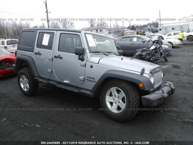 1C4BJWDG9EL196073 - 2014 JEEP WRANGLER UNLIMITE SPORT GRAY photo 1