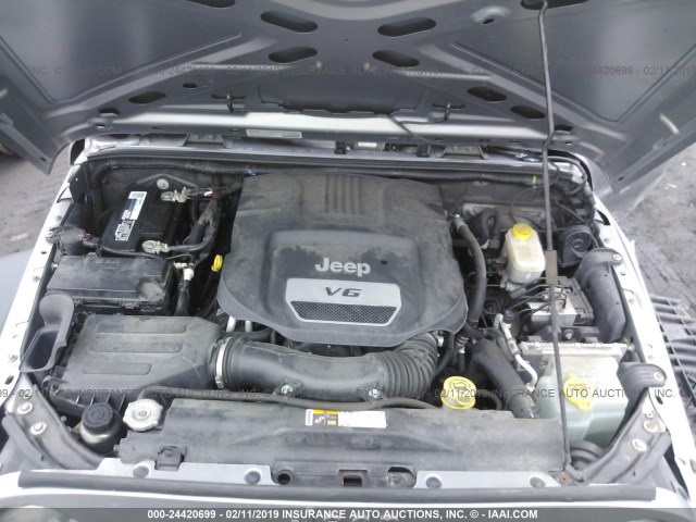 1C4BJWDG9EL196073 - 2014 JEEP WRANGLER UNLIMITE SPORT GRAY photo 10