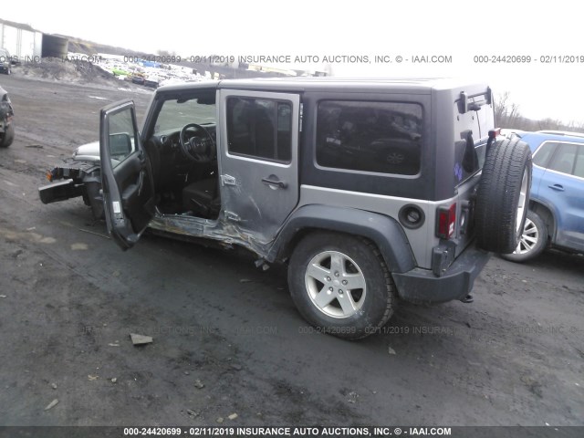 1C4BJWDG9EL196073 - 2014 JEEP WRANGLER UNLIMITE SPORT GRAY photo 3
