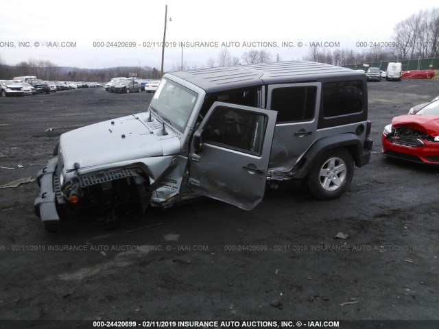 1C4BJWDG9EL196073 - 2014 JEEP WRANGLER UNLIMITE SPORT GRAY photo 6