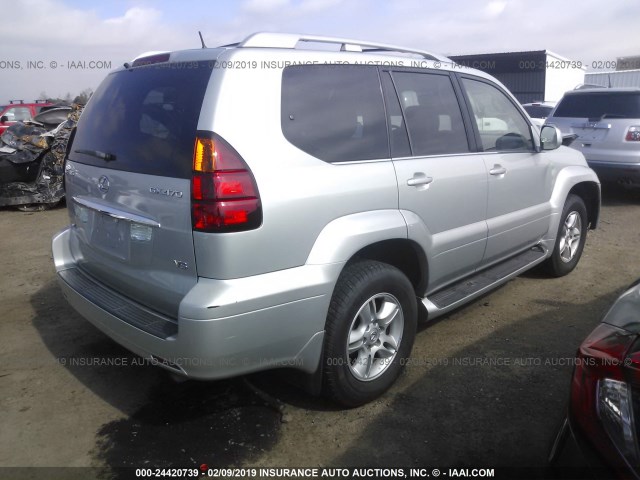 JTJBT20X330006062 - 2003 LEXUS GX 470 SILVER photo 4