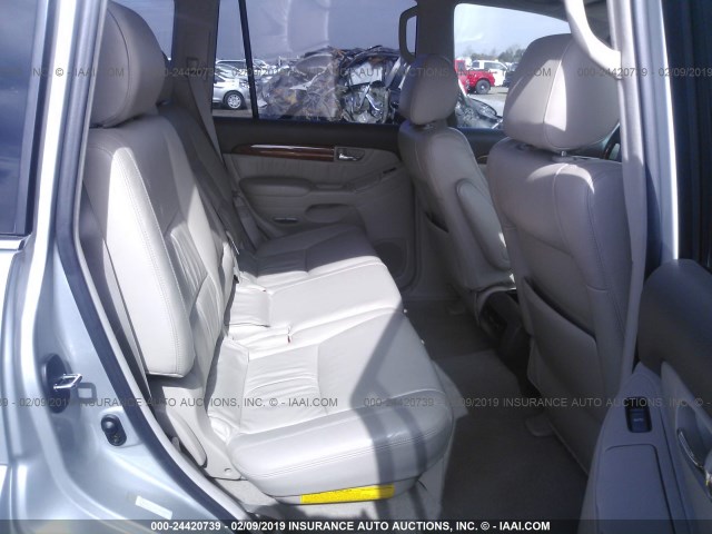 JTJBT20X330006062 - 2003 LEXUS GX 470 SILVER photo 8