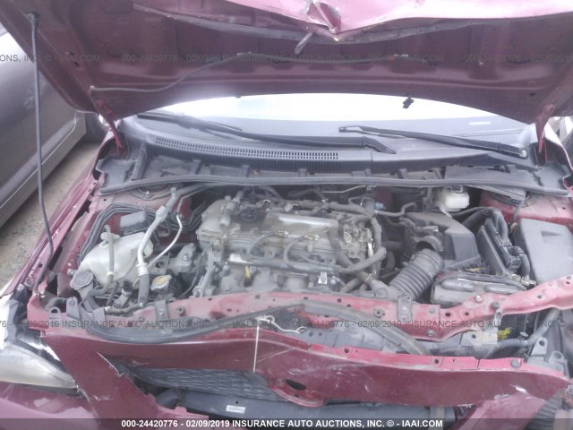 1NXBU40E39Z127360 - 2009 TOYOTA COROLLA S/LE/XLE RED photo 10