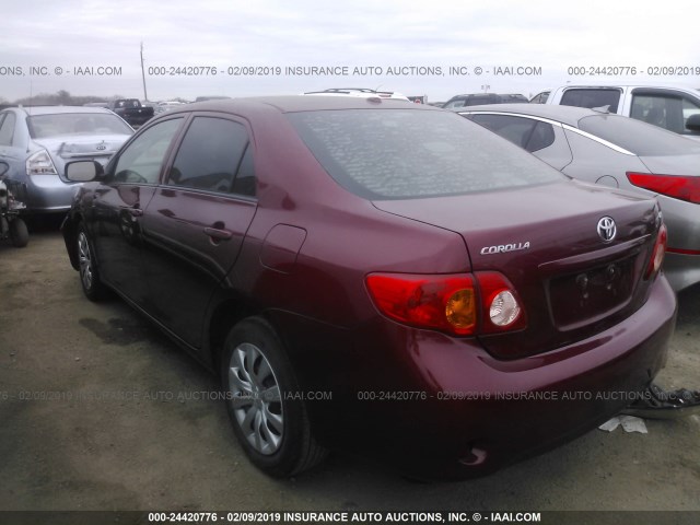 1NXBU40E39Z127360 - 2009 TOYOTA COROLLA S/LE/XLE RED photo 3