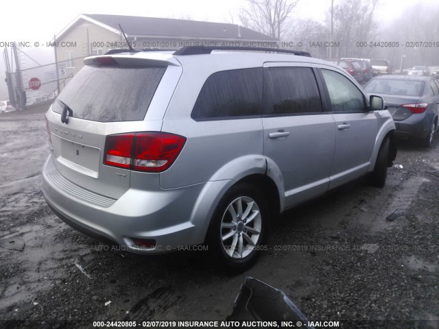 3C4PDDBG9DT638602 - 2013 DODGE JOURNEY SXT SILVER photo 4