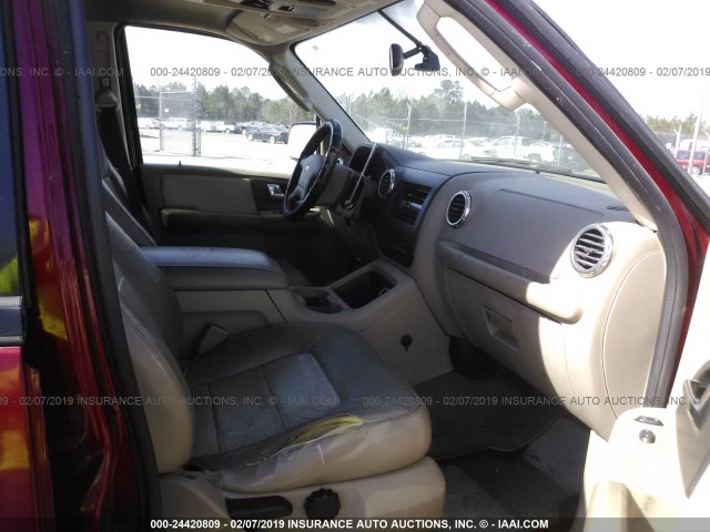 1FMPU17L34LB06449 - 2004 FORD EXPEDITION EDDIE BAUER MAROON photo 5