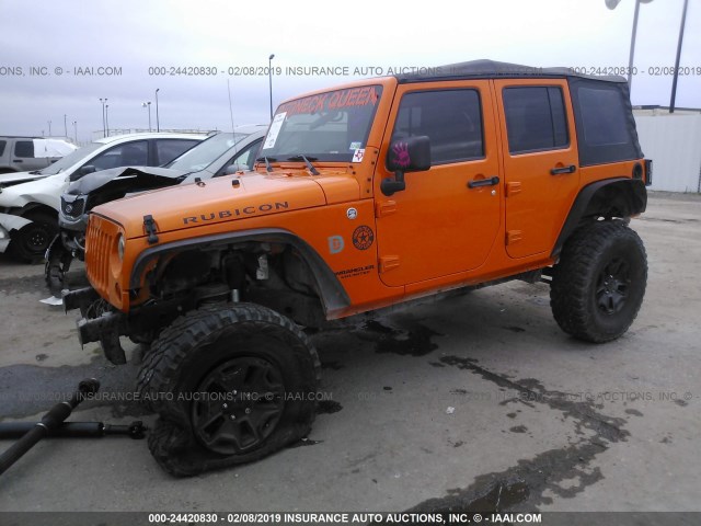 1C4HJWFG5CL271811 - 2012 JEEP WRANGLER UNLIMITE RUBICON ORANGE photo 2