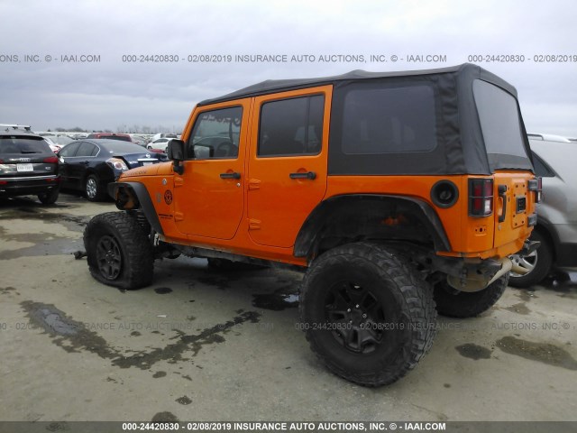 1C4HJWFG5CL271811 - 2012 JEEP WRANGLER UNLIMITE RUBICON ORANGE photo 3