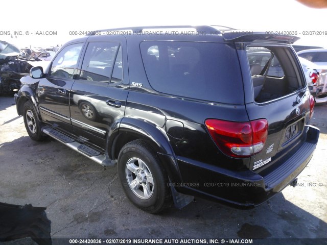 5TDZT34A25S261427 - 2005 TOYOTA SEQUOIA SR5 BLACK photo 3