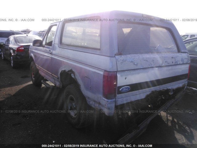 1FMEU15N1TLA91590 - 1996 FORD BRONCO U100 BLUE photo 3