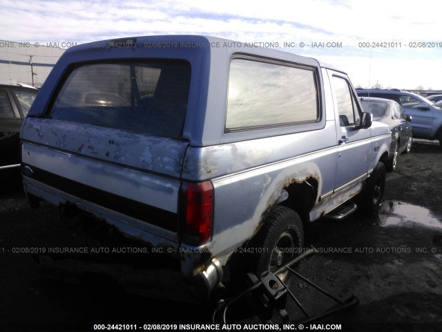 1FMEU15N1TLA91590 - 1996 FORD BRONCO U100 BLUE photo 4