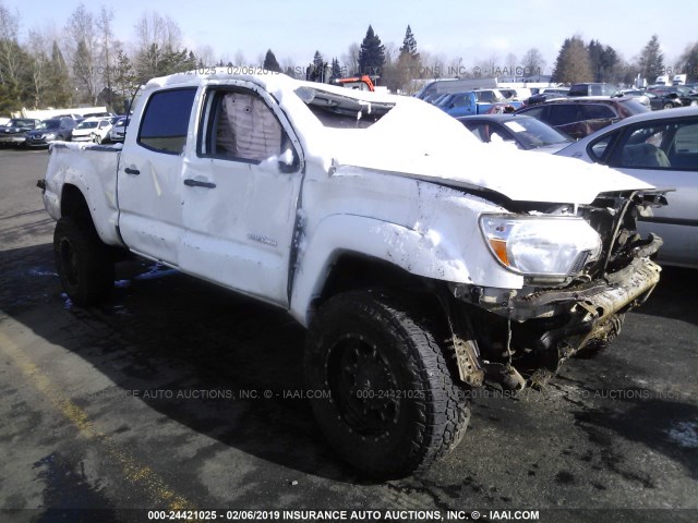 3TMMU4FN3DM053228 - 2013 TOYOTA TACOMA DOUBLE CAB LONG BED WHITE photo 1