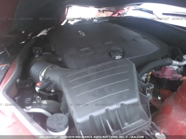 2G1FE1E37E9324203 - 2014 CHEVROLET CAMARO LS RED photo 10