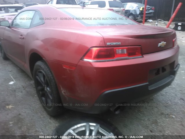 2G1FE1E37E9324203 - 2014 CHEVROLET CAMARO LS RED photo 3