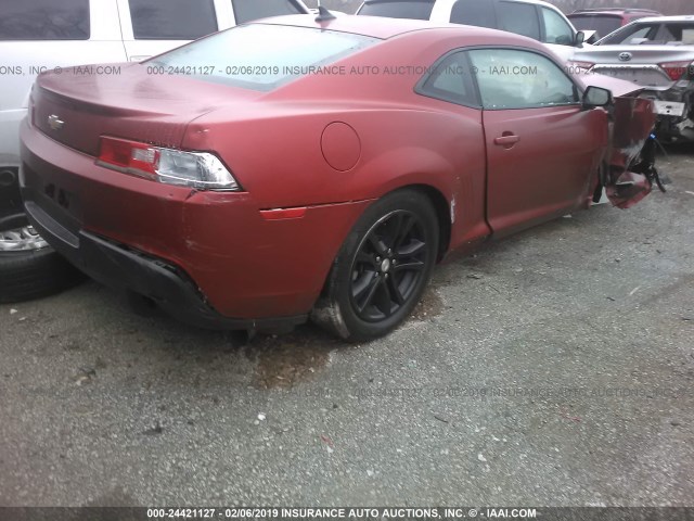 2G1FE1E37E9324203 - 2014 CHEVROLET CAMARO LS RED photo 4