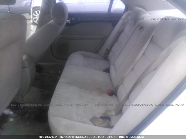 3FAFP06Z96R192481 - 2006 FORD FUSION S WHITE photo 8