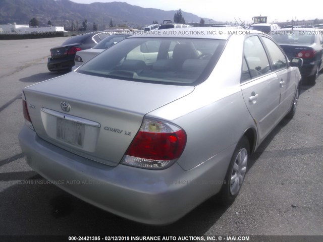 4T1BE32K85U395700 - 2005 TOYOTA CAMRY LE/XLE/SE SILVER photo 4