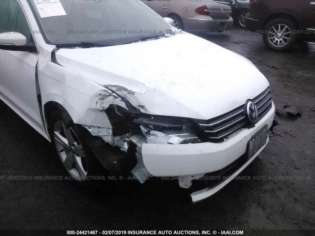 1VWBP7A35DC037620 - 2013 VOLKSWAGEN PASSAT SE WHITE photo 6