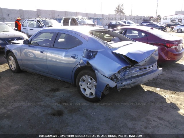 2B3KA43R37H783507 - 2007 DODGE CHARGER SE/SXT BLUE photo 3