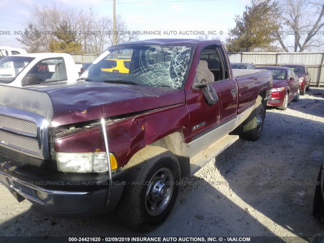 3B7KC266X1M555902 - 2001 DODGE RAM 2500 MAROON photo 2