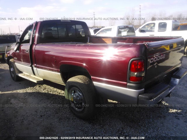 3B7KC266X1M555902 - 2001 DODGE RAM 2500 MAROON photo 3