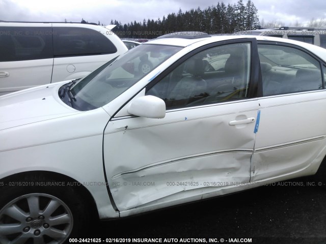 4T1BF30K63U048606 - 2003 TOYOTA CAMRY LE/XLE/SE WHITE photo 6