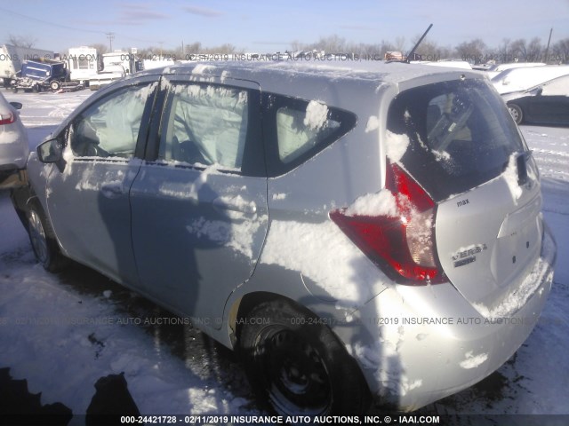 3N1CE2CP3GL351603 - 2016 NISSAN VERSA NOTE S/S PLUS/SV/SL/SR SILVER photo 3