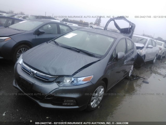 JHMZE2H71DS004735 - 2013 HONDA INSIGHT EX GRAY photo 2