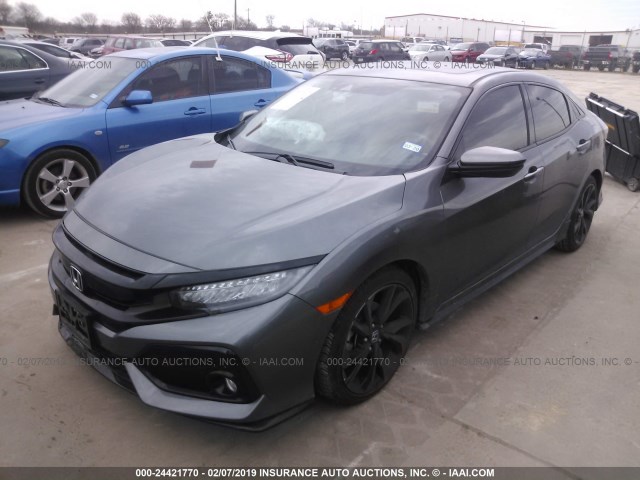 SHHFK7H98JU216499 - 2018 HONDA CIVIC SPORT TOURING GRAY photo 2