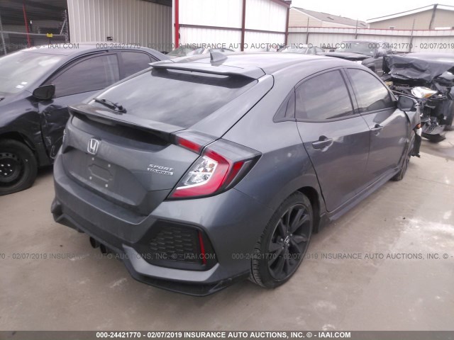 SHHFK7H98JU216499 - 2018 HONDA CIVIC SPORT TOURING GRAY photo 4