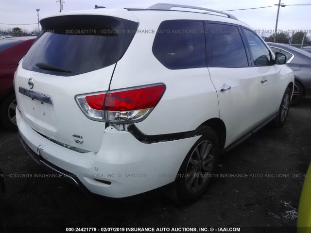 5N1AR2MM5GC654337 - 2016 NISSAN PATHFINDER S/SV/SL/PLATINUM WHITE photo 4
