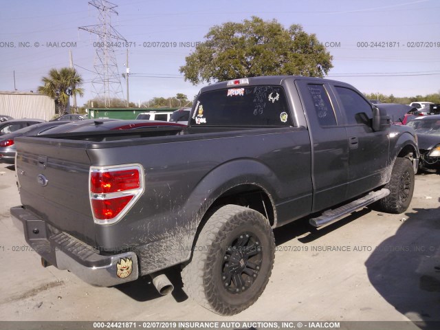 1FTEX1E83AKE41696 - 2010 FORD F150 SUPER CAB GRAY photo 4