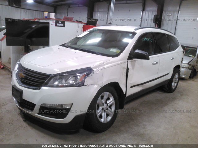 1GNKRFED3DJ126342 - 2013 CHEVROLET TRAVERSE LS WHITE photo 2