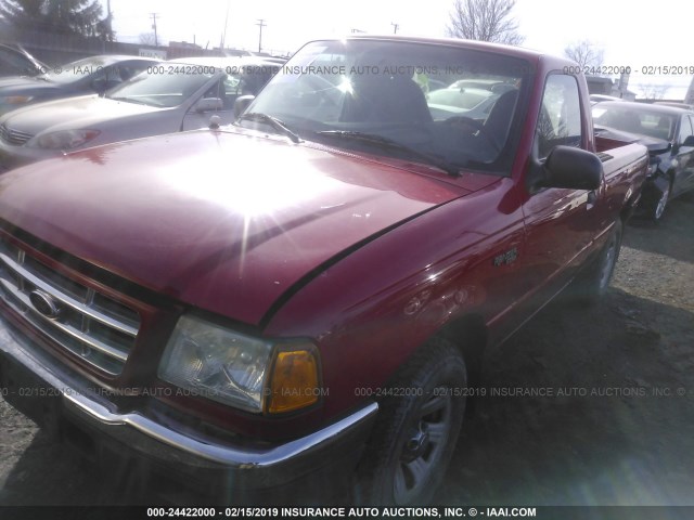 1FTYR10D61PB10321 - 2001 FORD RANGER RED photo 2